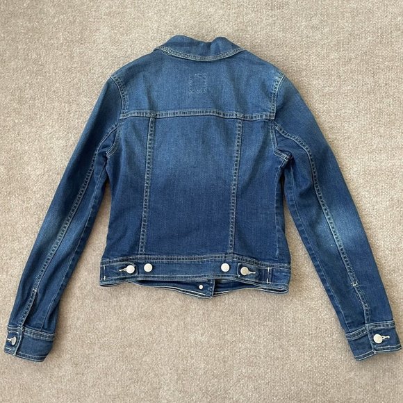 Old Navy Denim Jacket Womens XS Blue Jean Stretch Trucker Western Casual Short - Picture 8 of 9